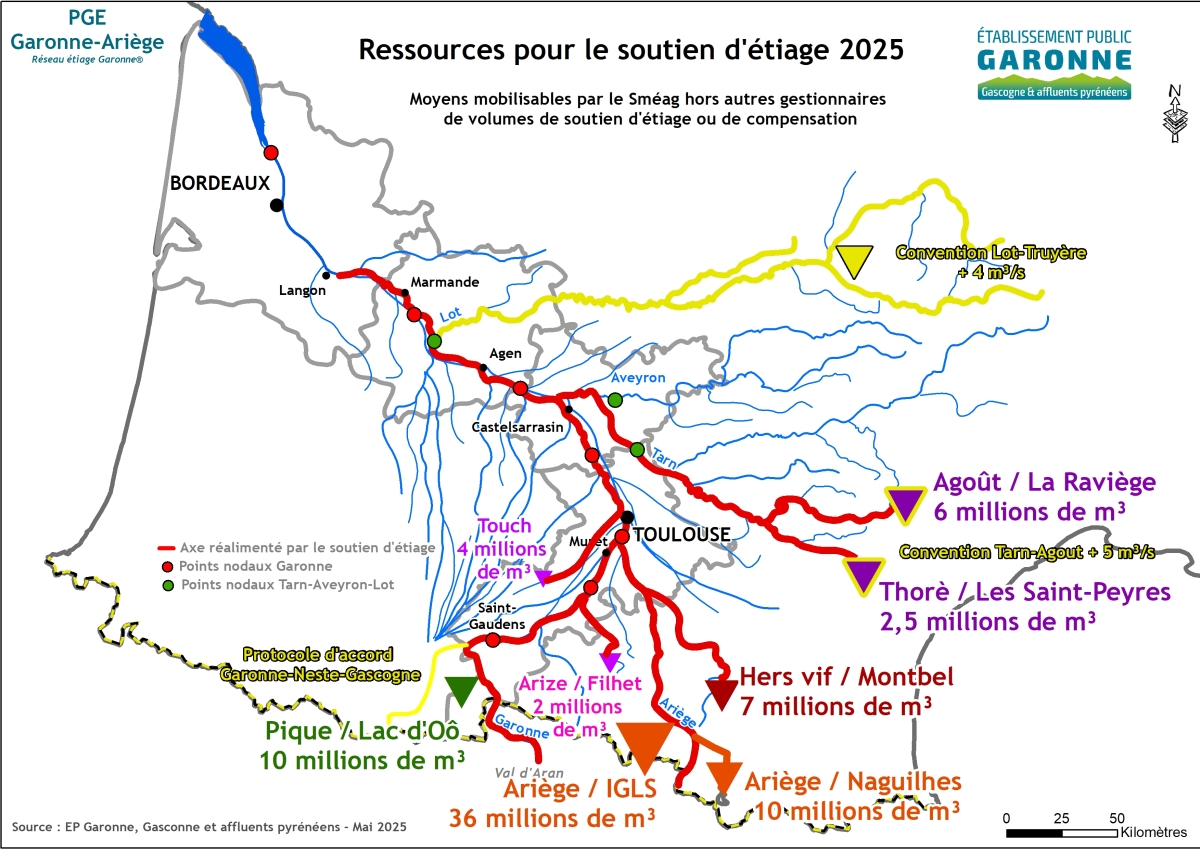 Carte des ressources du Soutien d'Etiage 2025